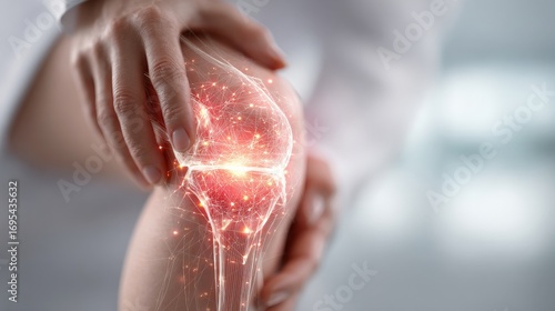 Pain relief techniques for knee issues in healthcare settings medical imagery clinical environment close-up view