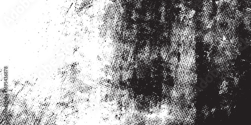 Monochromatic Grunge Halftone Dotted Texture Overlay