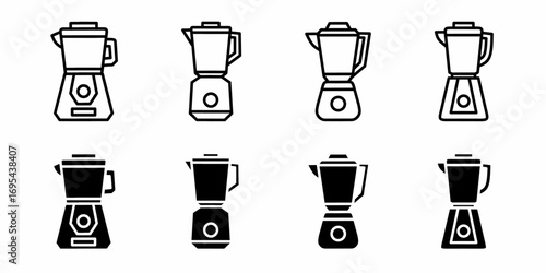Blender. Vector collection of blender icon illustration. Black icon design.