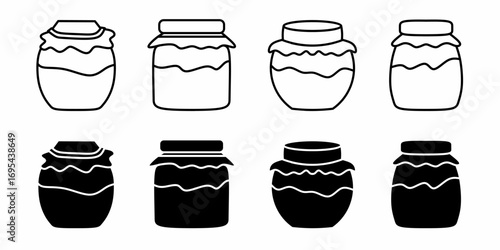 Jar. Vector collection of Jar icon illustration. Black icon design.