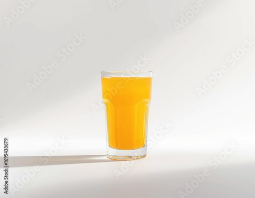 Ultra Realistic Close-Up of Orange Juice on White Background