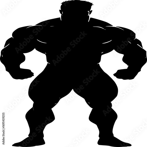 The Power of Silhouette: A bold, black silhouette of a powerfully built character, showcasing immense strength and formidable presence.
