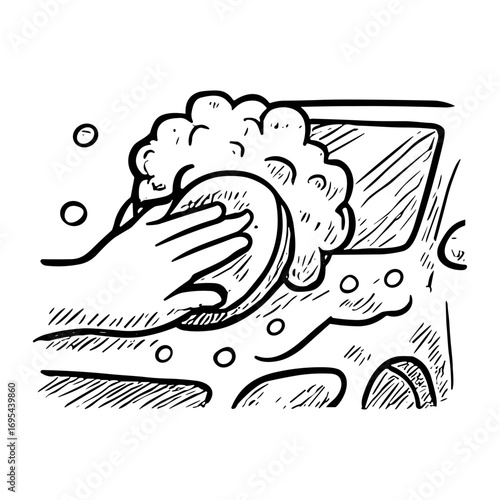Hand Washing Car Surface