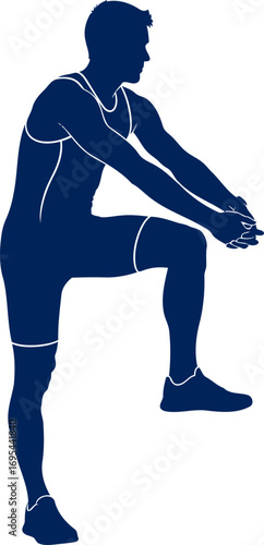 athletes silent resolve a moment of deep focus before the contest, isolated on transparent background