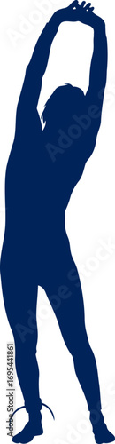 athletes silhouette deep stretch, embracing flexibility, finding inner peace, isolated on transparent background