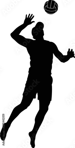 beach volleyball player silhouette effortless grace, dynamic leap, sunkissed victory, isolated on transparent background