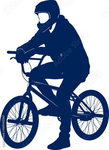 bmx rider silhouette adrenaline rush, extreme sports, urban cool, isolated on transparent background