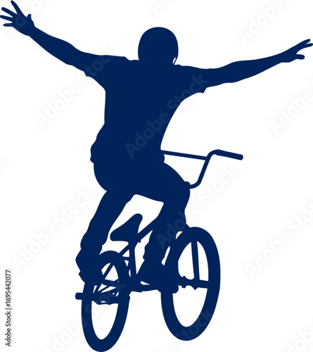 bmx rider silhouette airtime, adrenaline, and the thrill of freestyle, isolated on transparent background