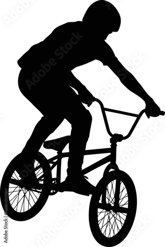 bmx rider silhouette adrenaline, balance, and the urban playground, isolated on transparent background