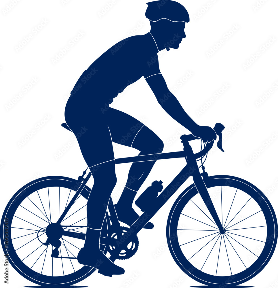 Naklejka premium cyclist silhouette embracing the open road, freedom, and athletic pursuit, isolated on transparent background