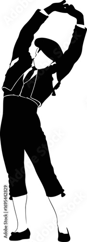 elegant matador silhouette preparing for the bullfight, strength and grace, spanish tradition, isolated on transparent background