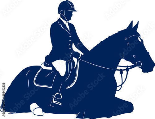 equestrian silhouette graceful bond, shared breath, timeless elegance, isolated on transparent background