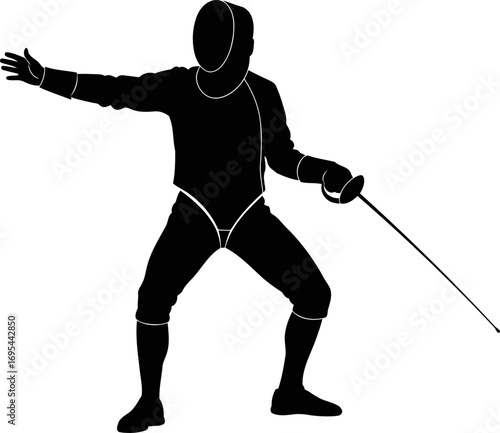 fencing silhouette a masterclass in precision, agility, and strategic combat, isolated on transparent background