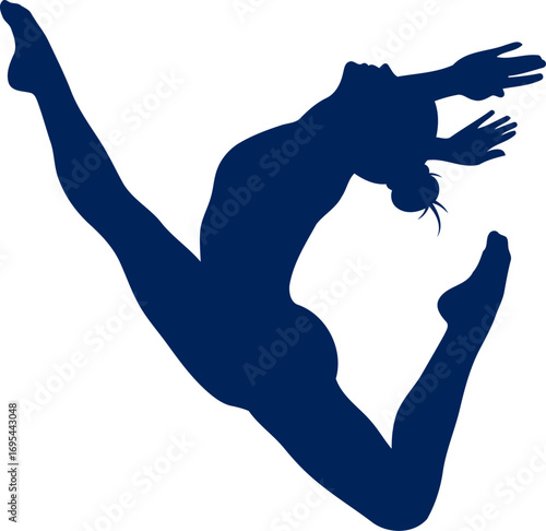 gymnasts graceful ascent silhouette of effortless power and athleticism, isolated on transparent background
