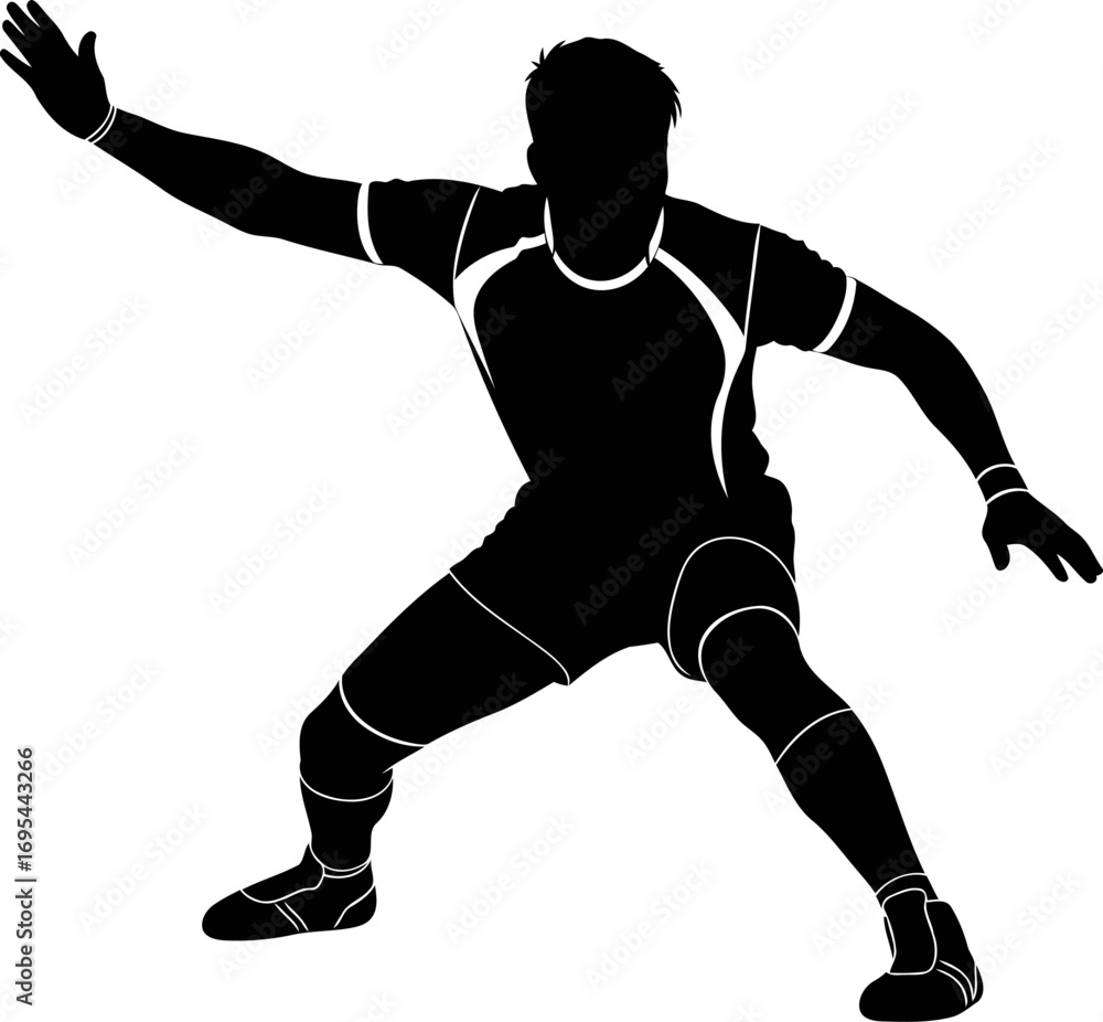 Naklejka premium kabbadi player silhouette dynamic action, intense focus, and unwavering determination, isolated on transparent background