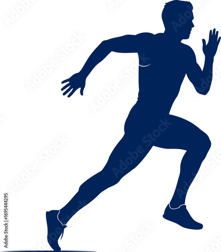 runner silhouette determination, speed, and the pursuit of victory, isolated on transparent background