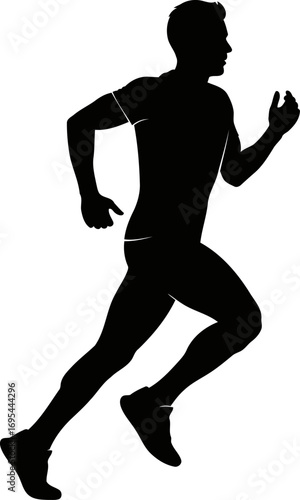 runners silhouette dynamic sprint, effortless speed, and unwavering determination, isolated on transparent background