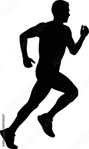 runner silhouette dynamic motion, effortless grace, and the pursuit of fitness goals, isolated on transparent background