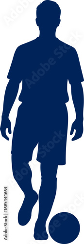 soccer player silhouette awaiting the whistle, ready for action, anticipation and focus, isolated on transparent background