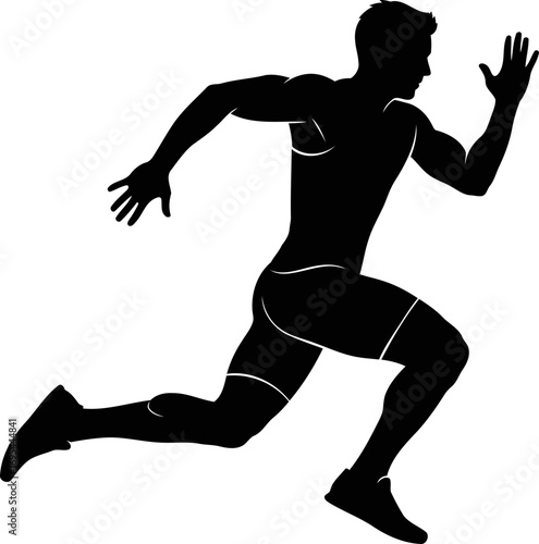sprint silhouette athletic power, speed, and the pursuit of victory, isolated on transparent background