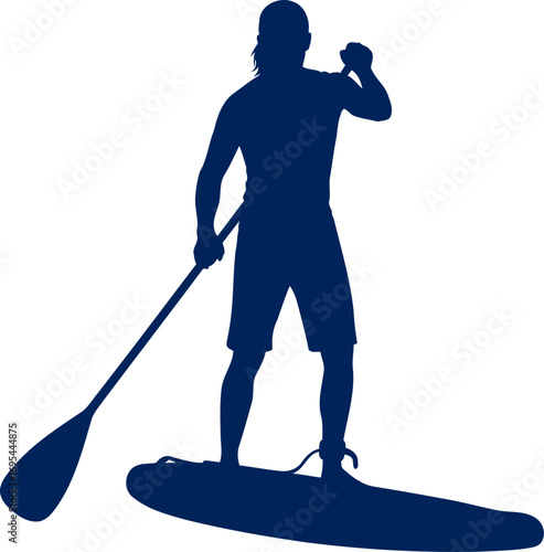 sup silhouette serenity, balance, and the summers gentle glide, isolated on transparent background