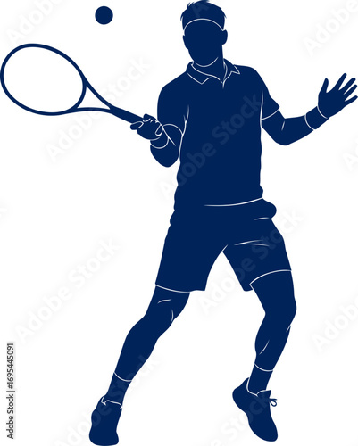 tennis ace silhouette power, precision, and the pursuit of victory, isolated on transparent background
