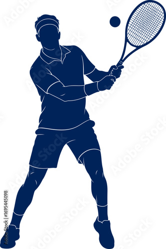 tennis silhouette the graceful power of a perfect serve, anticipation, and the thrill of victory, isolated on transparent background