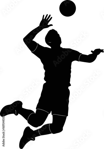 volleyball player silhouette effortless grace, dynamic leap, and the pursuit of victory, isolated on transparent background