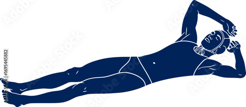 water polo player silhouette grace, effortless glide, aquatic majesty, isolated on transparent background