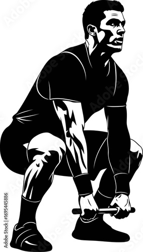 weightlifter silhouette power, strength, and the pursuit of peak performance, isolated on transparent background