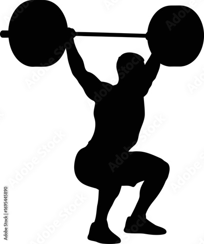 weightlifter silhouette power, strength, and the pursuit of peak performance, isolated on transparent background