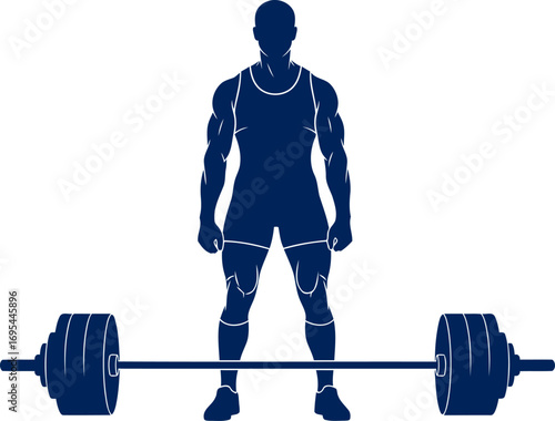 weightlifter silhouette power, strength, and the will to conquer, isolated on transparent background