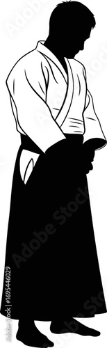 aikido practitioner the silent strength of martial arts mastery, isolated on transparent background