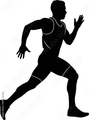 runner silhouette effortless speed, determination, and the pursuit of personal best, isolated on transparent background