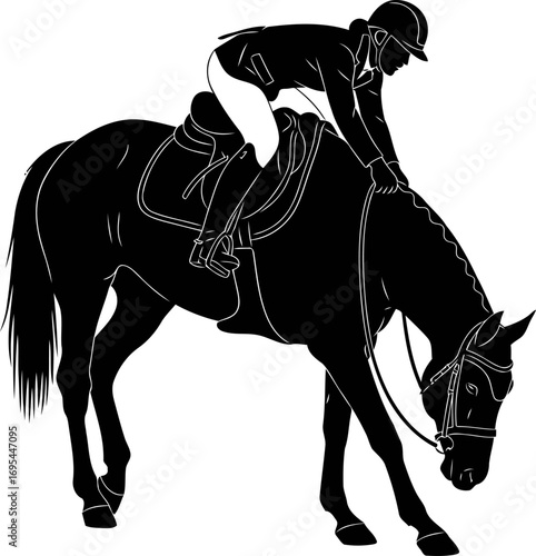 riders silhouette a moment of grace, equestrian bond, and quiet strength, isolated on transparent background