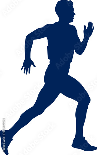 runners silhouette determination, speed, and the pursuit of a new personal best, isolated on transparent background