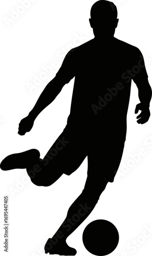 soccer silhouette the graceful dribbler, a moment of poised power and effortless control, isolated on transparent background