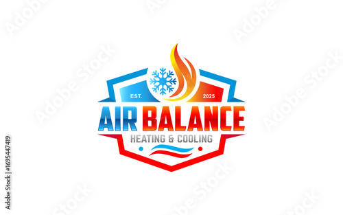 Illustration graphic vector of heating and cooling business logo design template