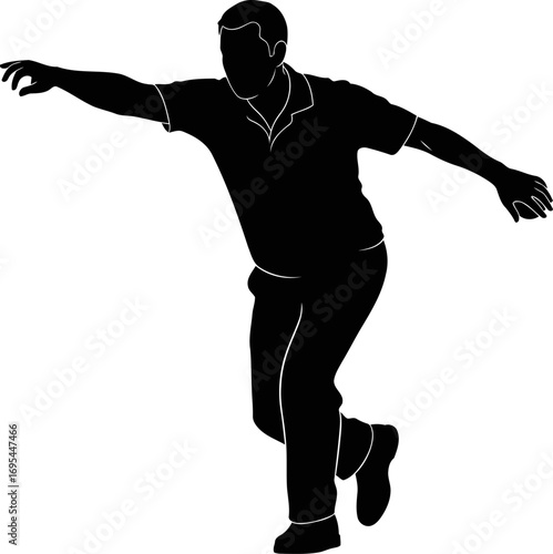 the bowling strike silhouette of power, precision, and effortless grace in motion, isolated on transparent background