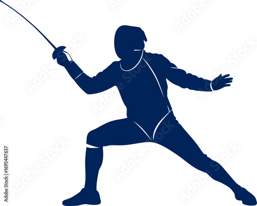 the fencing silhouette a masterclass in precision, speed, and athletic grace, isolated on transparent background