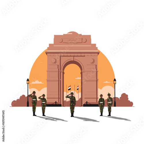 Indian Memorial - Soldiers and Flag Ceremony