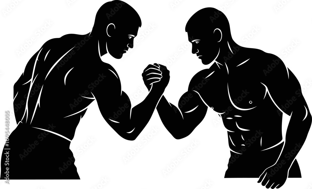 custom made wallpaper toronto digitalarm wrestling silhouette strength, determination, and the ultimate test of willpower, isolated on transparent background