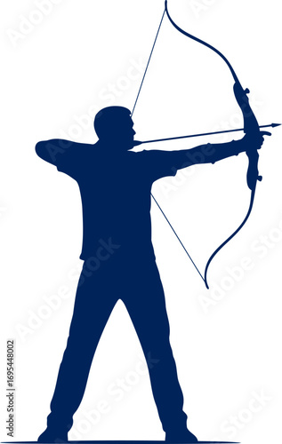 archers focused silhouette precision, power, and the pursuit of the perfect shot, isolated on transparent background