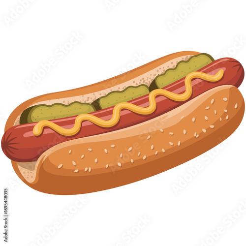 hot dog with mustard