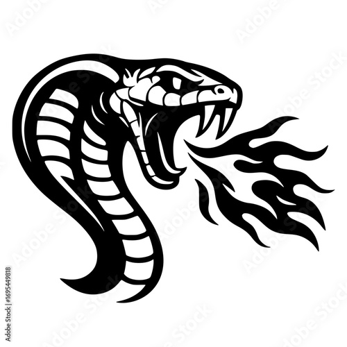 Silueta de un chorro de fuego de cobra