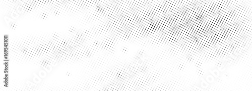 Distressed halftone gradient background. Grunge faded gritty noise texture. Dirt, sand and grit wallpaper. Retro pixelated backdrop. Anime or manga style comic overlay. Vector aged speckled surface