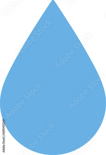 Minimalist Flat Blue Water Drop Shape Simple Graphic Element