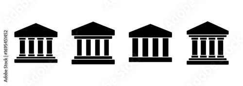 Bank icon vector. Bank sign and symbol, museum, university