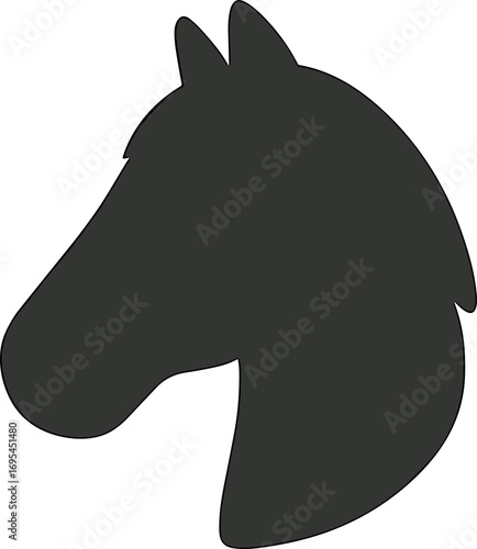 Minimalist Silhouette Horse Head Graphic Equestrian Farm Animal Illustration