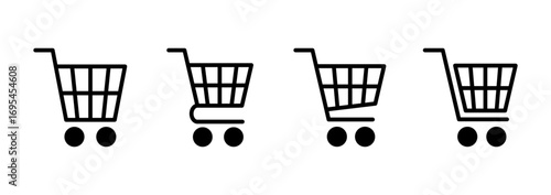 Shopping icon vector. Shopping cart sign and symbol. Trolley icon